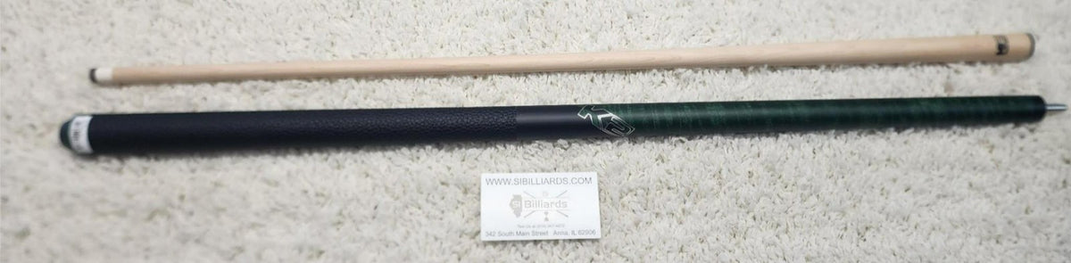 K2 Pool Cue Green Leather Wrap, 12.5mm Low Deflection Maple Shaft KLCGN
