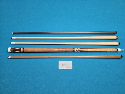 Michael Durbin Custom Pool Cue with 4 Shafts, Leather Wrap, Floating Points
