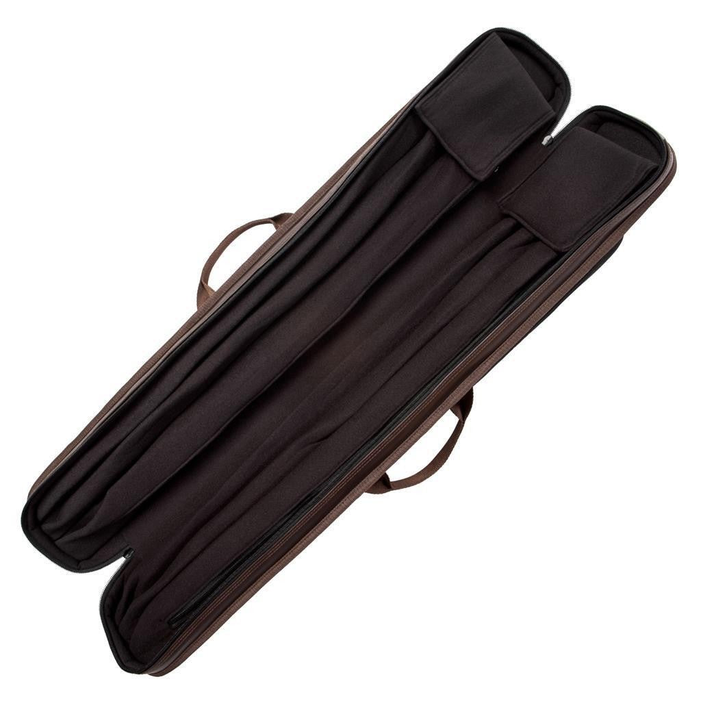 Lucasi DUO 2x4 Soft Pool Cue Case - Brown Leather, Free Shipping USA