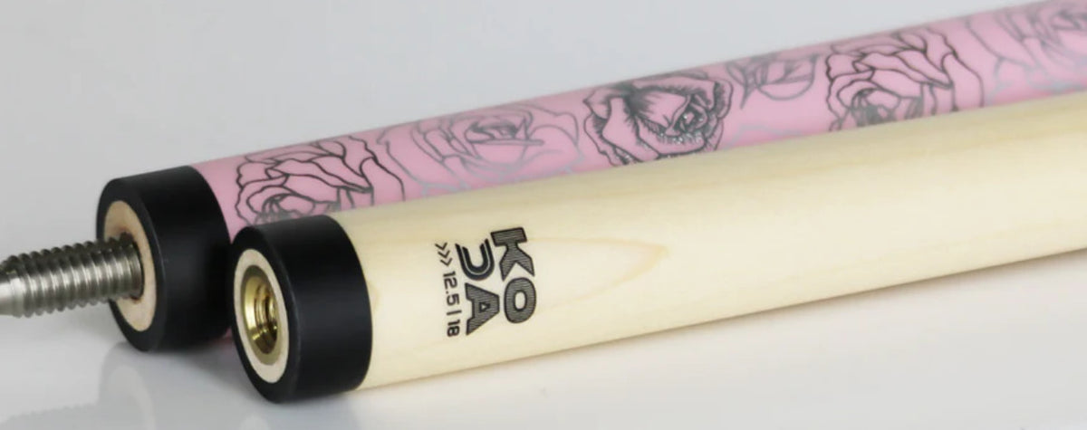 Koda KDV30PK Pool Cue | Pink Rose Graphic | 19oz | 12.5mm Shaft | New
