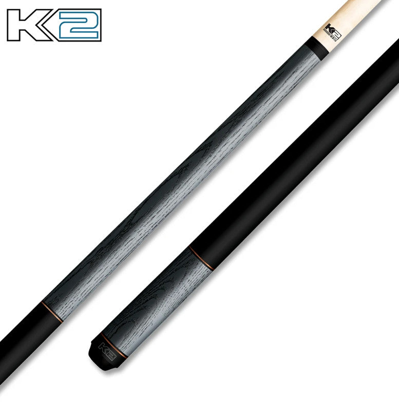 K2 Pool Cue KL118 Gray Exotic Wood With Dual Copper Rings! 12.5 mm Shaft!