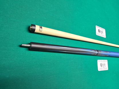 K2 KL160BL Pool Cue Matte Metallic Blue with Silver and Black Graphic 12.5 mm
