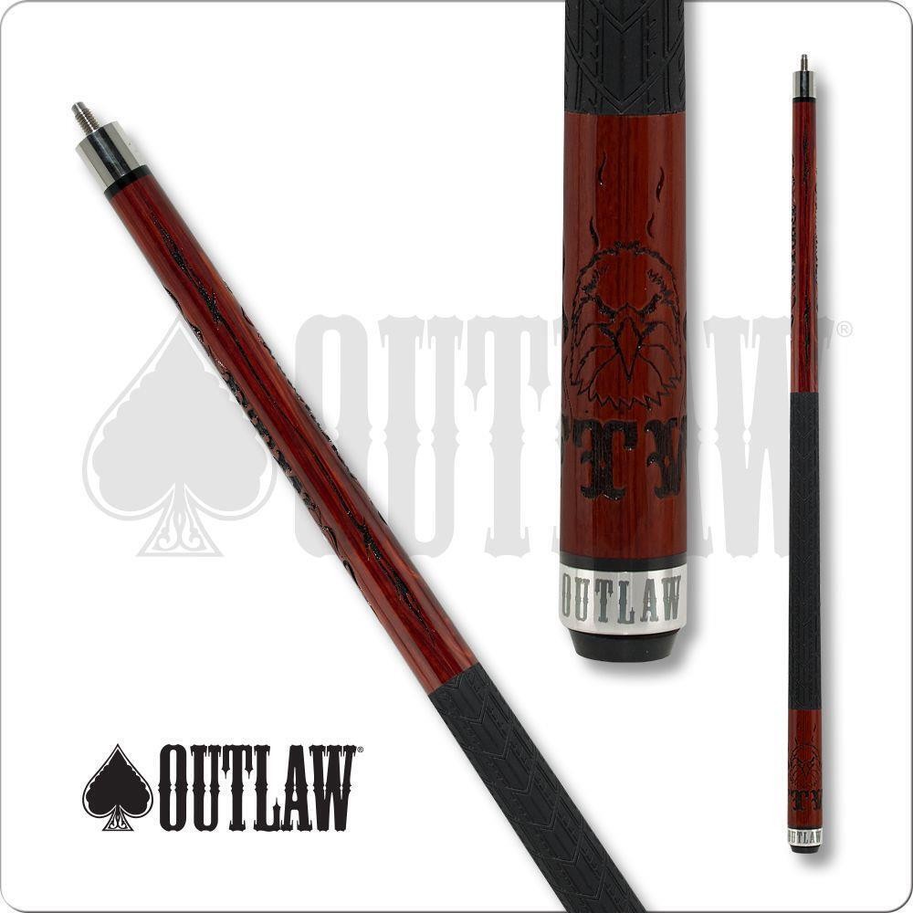 Outlaw OLBK02 Break Pool Cue 19oz Eagle FTW Flames Maple Shaft 29in