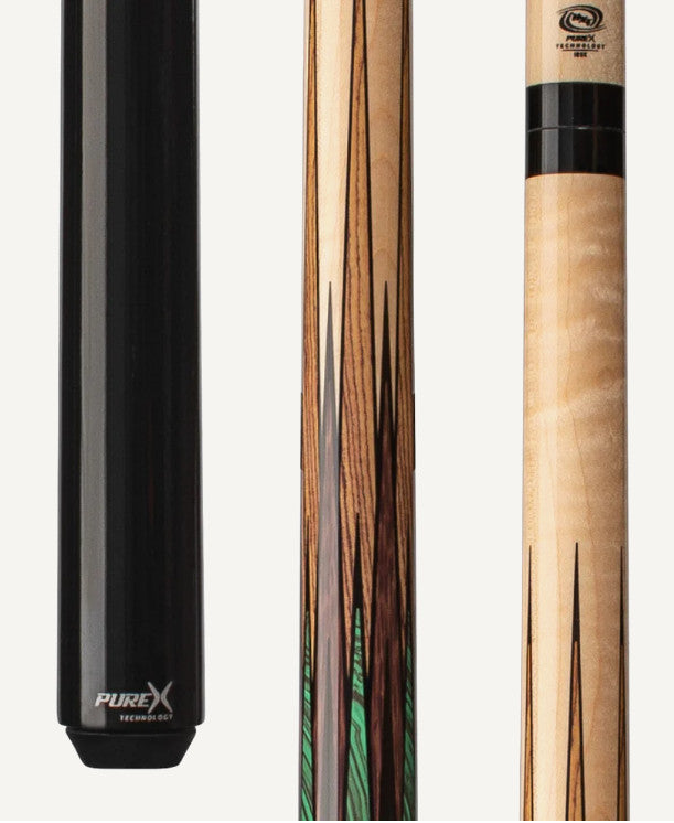 Pure X Curly Maple Sneaky Pete Pool Cue Bocote Wrapless HXT Shaft HXTSN2