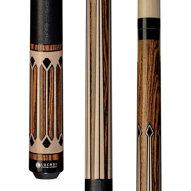 Lucasi  LZC35 Custom Billiards Pool Cue Stick Curly Maple Bocote Linen Wrap
