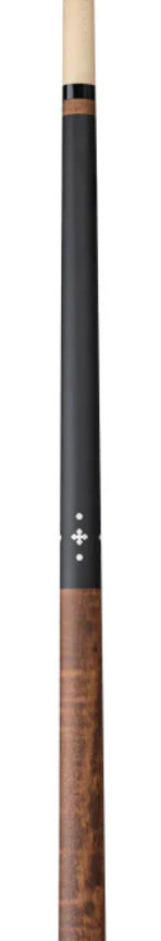 Lucasi LZC58 Custom Walnut Curly Maple &amp; Matte Black/Imitation Bone Wrapless Cue