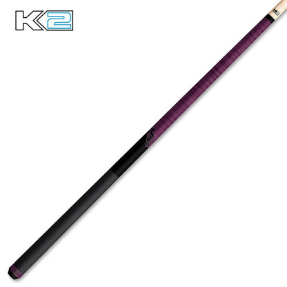 K2 Pool Cue KLCPL Purple w/ Leather Wrap Play Cue w/ Low Deflection 12.5MM Shaft
