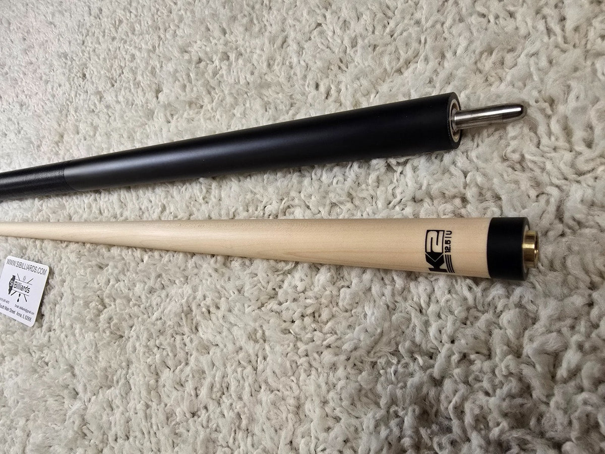 K2 KLB10 Pool Cue Matte Black with White, 12.5MM Low Deflection Shaft