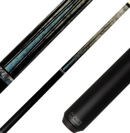 K2 KLLE1N No Wrap Pool Cue, Gray Maple, Blue Points, 12.5mm LD Shaft