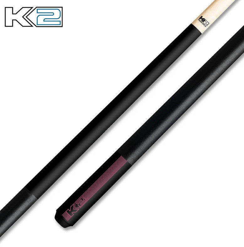 K2 Pool KLB14 Cue Matte Black With Purple W/ K2 LD 12.5MM Shaft!