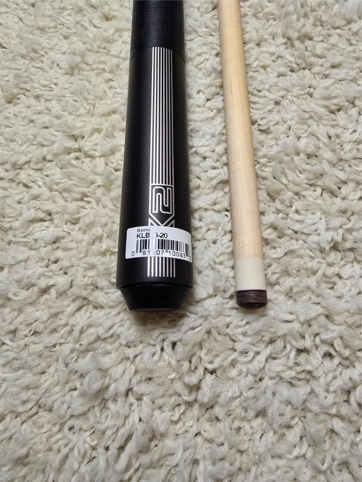 K2 KLB10 Pool Cue Matte Black with White, 12.5MM Low Deflection Shaft