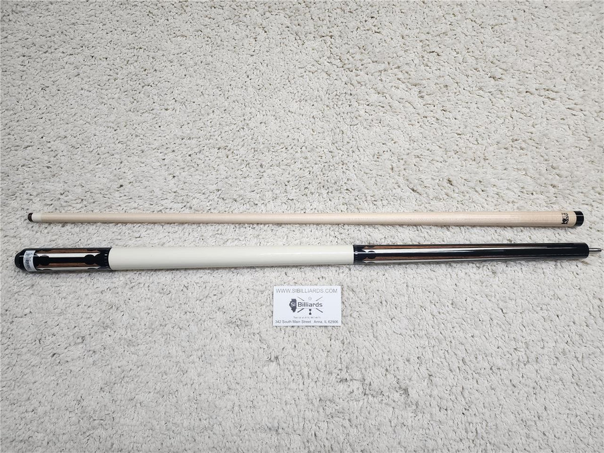 K2 POOL CUE KL130 Gloss Split Floating Bocote/Ivory Point Design, Wrapless