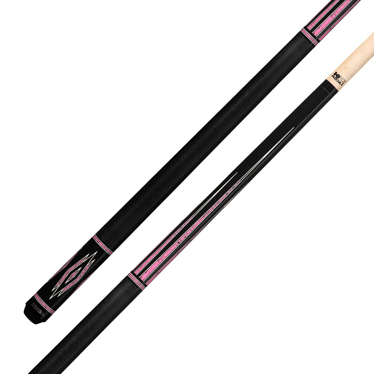 K2 Pool Cue KL140 Gloss Black, Pink Marcota Points W/ K2 LD 12.5MM Shaft!