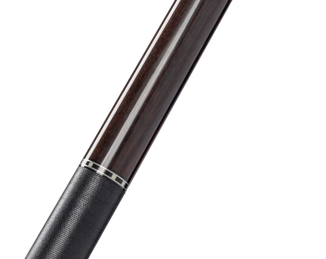 Lucasi LZC61 Pool Cue Black Palm Bocote White Recon Linen Wrap Cue