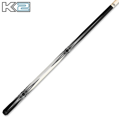 K2 KL160 Pool Cue Matte Black White 11.75mm Low Deflection Shaft Uni-Loc