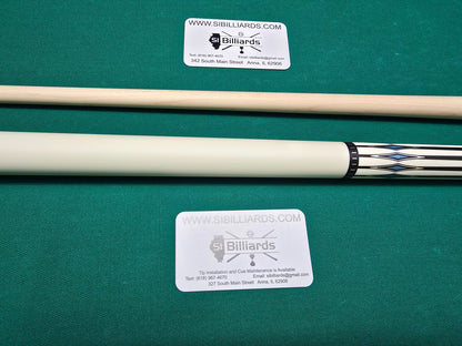KODA Sports KD55 Pool Cue - Solid Ivory Overlay with Black and Abalone Points
