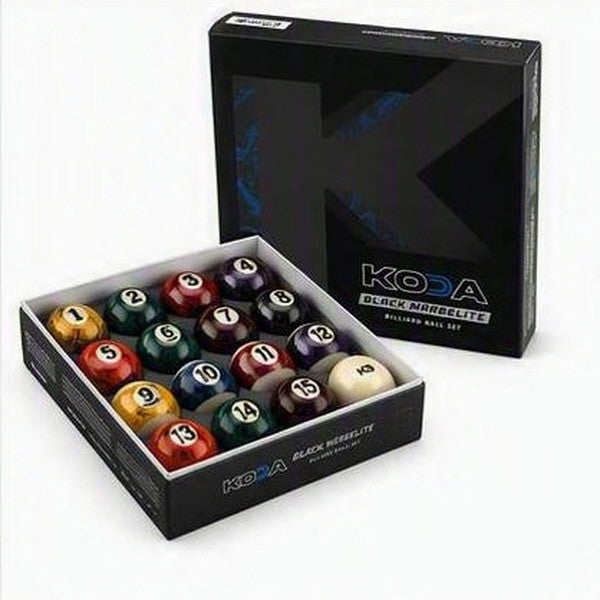 Koda KBBM Black Marble Lite Billiard Ball Set – Lifetime Guarantee For Home Use
