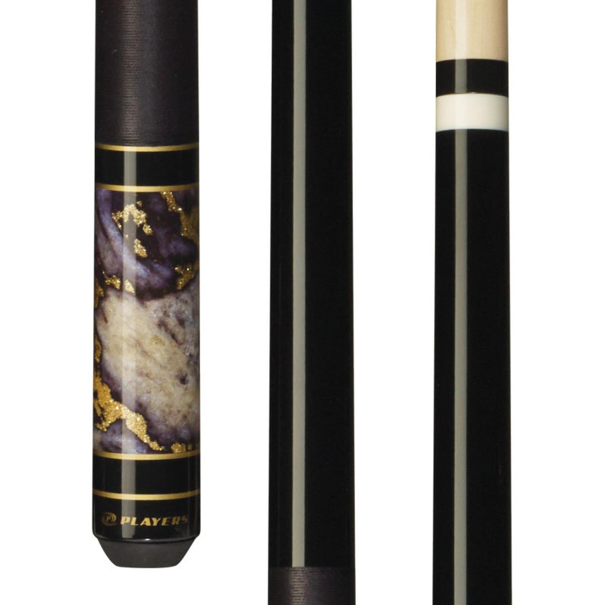 Players C-948 Obsidian Grey Pool Cue, Black Linen Wrap, Le Pro Tip, 58in