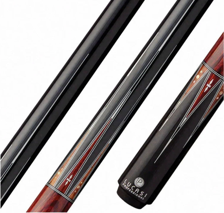 Lucasi Professional Pool Cue Butt Midnight Black Thuya Burl Radial Pin