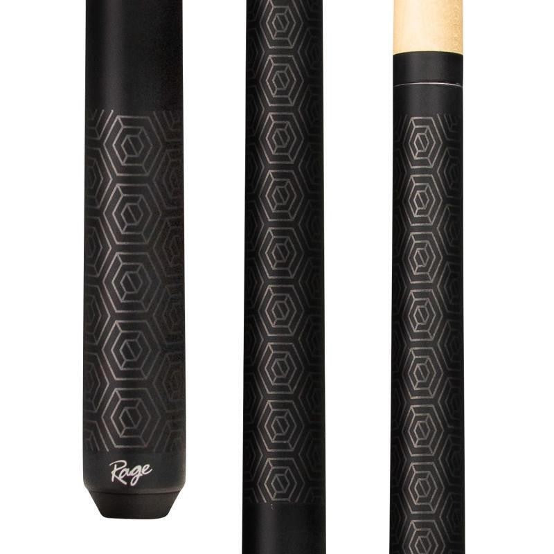Rage RG113 Pool Cue, Pentagon Design, Wrapless Handle, 13mm Leather Tip