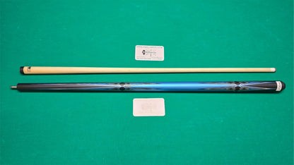 K2 KL160BL Pool Cue Matte Metallic Blue with Silver and Black Graphic 12.5 mm