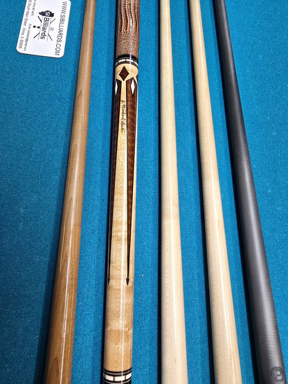 Michael Durbin Custom Pool Cue with 4 Shafts, Leather Wrap, Floating Points
