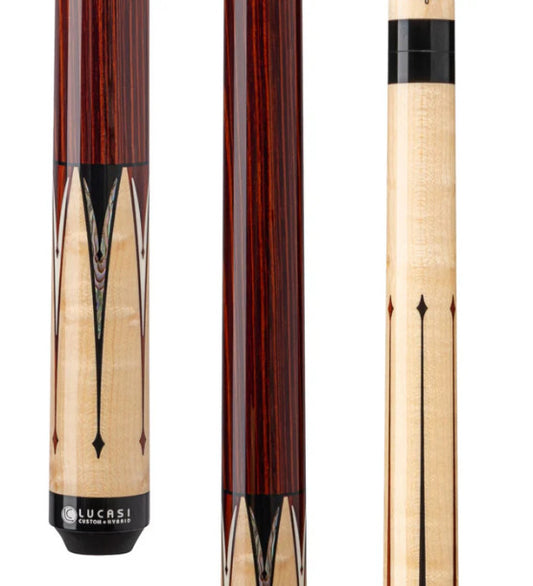 Lucasi LZC63 Custom Pool Cue Birdseye Maple Pearl Inlays Uni-Loc Shaft
