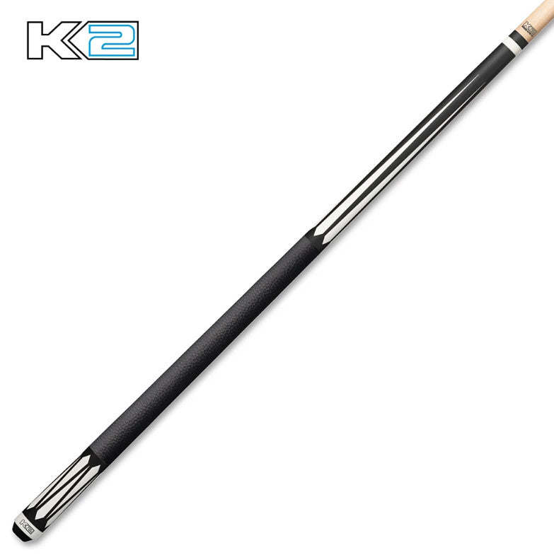 K2 Pool Cue KL191 Matte Black and White Floating Design W/ K2 LD 12.5MM Shaft!