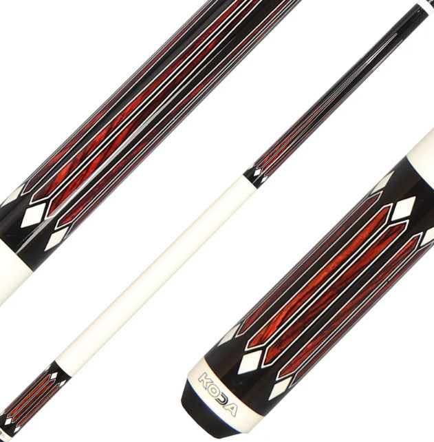 K2 KL161 Pool Cue - 6 Point Cocobolo &amp; Black/White Graphic with 11.75mm LD Shaft