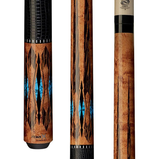 Pure X HXT HXTE2 Pool Cue Stick Gold Stain Birdseye Maple Leather Wrap