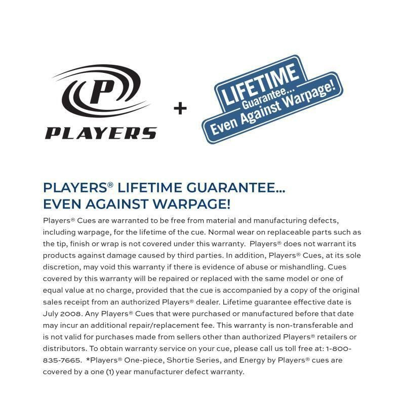 Players G-4142 Pool Cue, 15-Inch Taper, Le Pro Tip, Brand New Cue