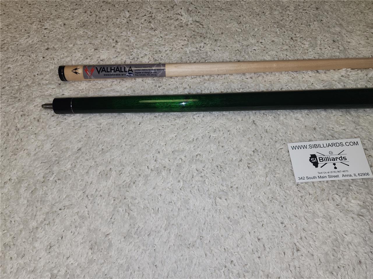 Viking Valhalla VA105 Hard Rock Maple 3 Silver Ring Pool/Billiard Cue - Green