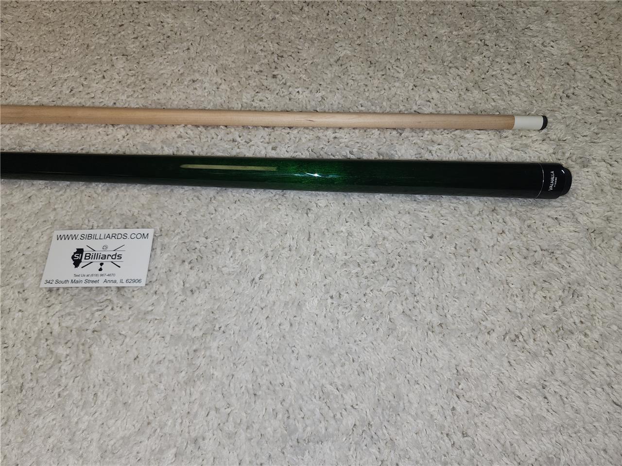 Viking Valhalla VA105 Hard Rock Maple 3 Silver Ring Pool/Billiard Cue - Green