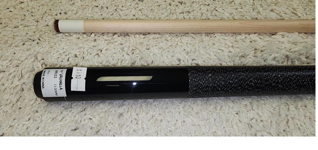Viking Valhalla VA111 Hard Rock Maple Linen Wrap Pool/Billiard Cue - Black