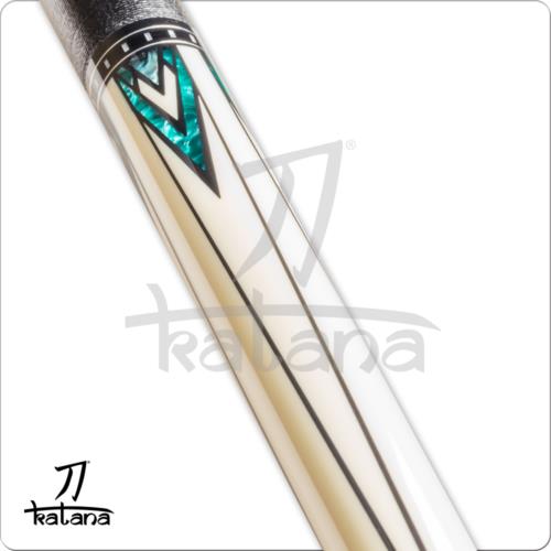 Katana KAT15 White w/ Black Points Cue Pool Cue w/ Joint Protectors & FREE Shipp