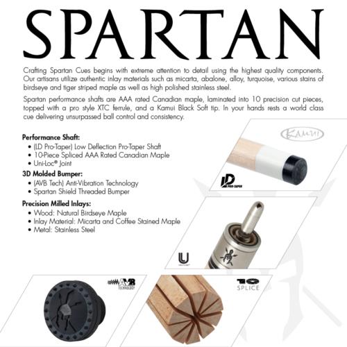 Spartan SPR09 Pool Cue Birdseye Maple Leather Wrap 12.75 mm Shaft! Free Shipping