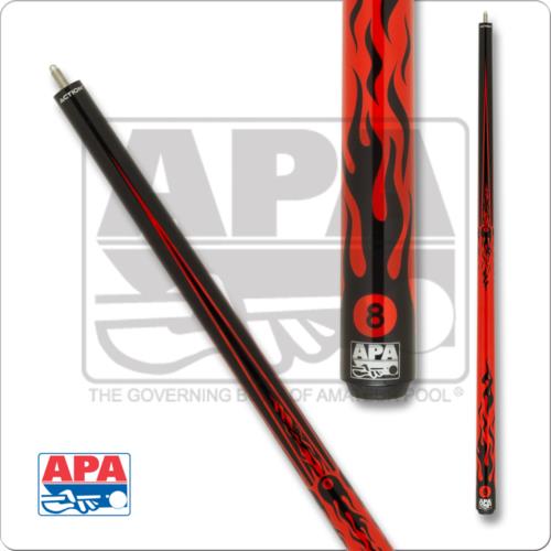 Action APA 43 Pool Cue Red with Black Flames 19oz Free Shipping!