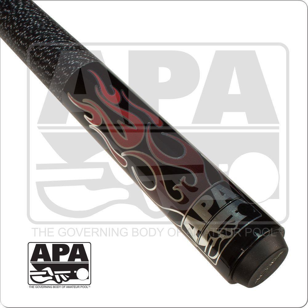 Action APA 04 Pool Cue Black with Red Flames 18oz Free Shipping!