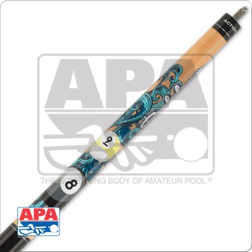 Action APA 36 Pool Cue 8 and 9 Ball Design 19oz Free Shipping!