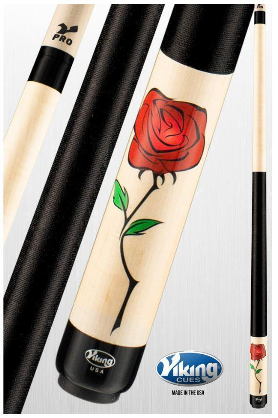 Viking Wild Rose Billiard Pool Cue Stick with 12mm V Pro Shaft- Free Ship