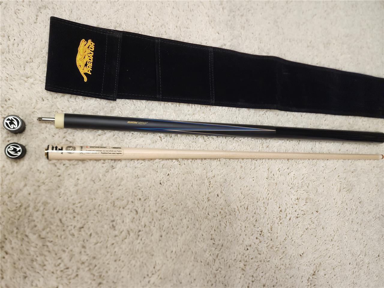 Predator 4 Point Sneaky Pete Black/Blue Points No Wrap Pool Cue w/ 314-3 New!!!