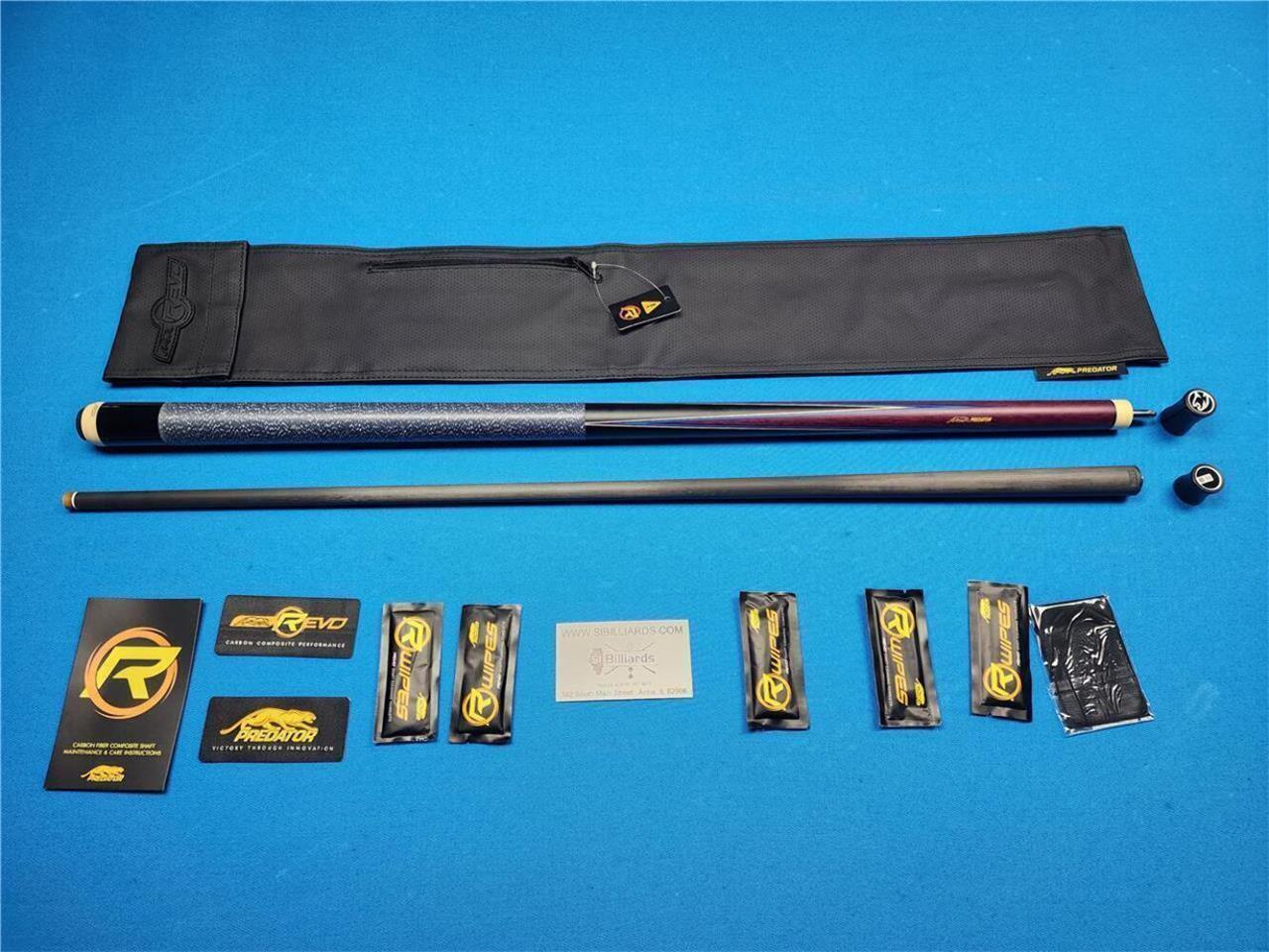 Predator 4 Point Sneaky Pete Black/Blue Points Linen Wrap Pool Cue w/ Revo 12.4