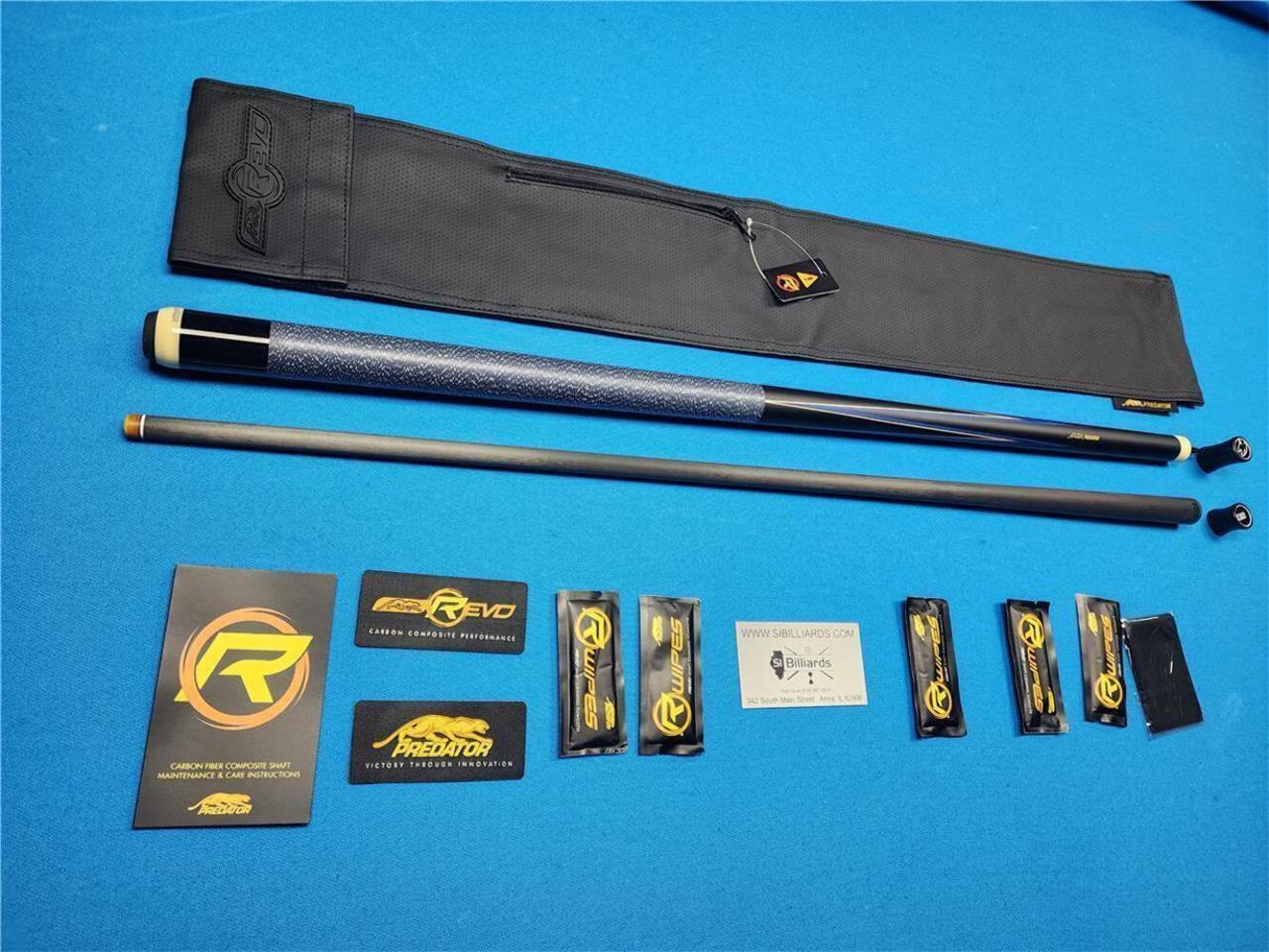 Predator 4 Point Sneaky Pete Black/Blue Points Linen Wrap Pool Cue w/ Revo 12.4