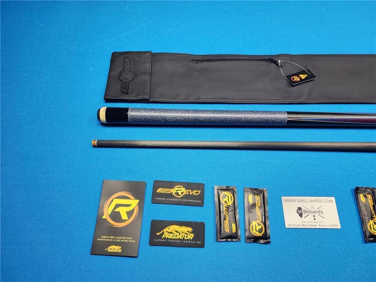 Predator 4 Point Sneaky Pete Black/Blue Points Linen Wrap Pool Cue w/ Revo 12.4