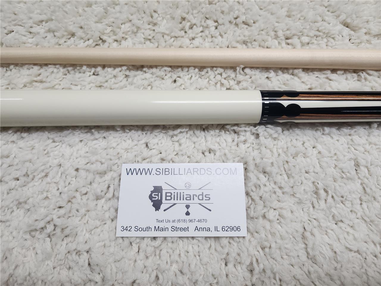 K2 POOL CUE KL130 Gloss Split Floating Bocote/Ivory Point Design, Wrapless