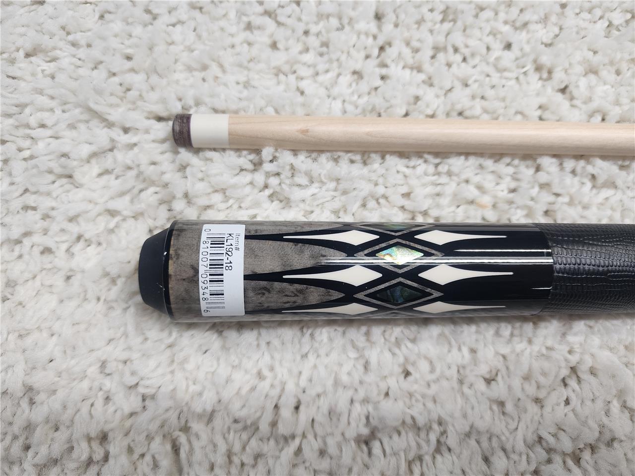 K2 POOL CUE KL192 Matte Gray, White/Abalone Floating Points, Black Embossed