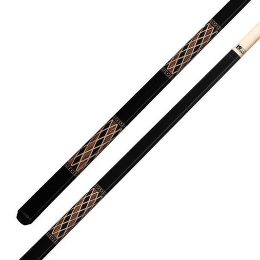 K2 POOL CUE KL116 Gloss Black, Cocobolo/Black Diamond Simulated Wrap - 12.5