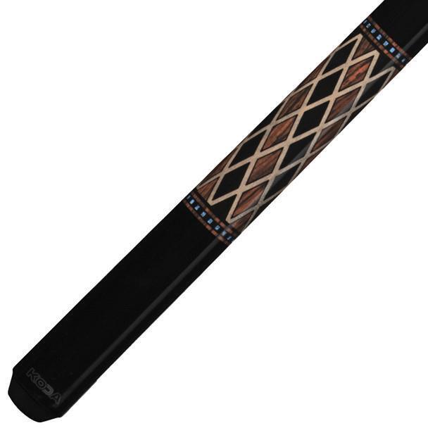 K2 POOL CUE KL116 Gloss Black, Cocobolo/Black Diamond Simulated Wrap - 12.5