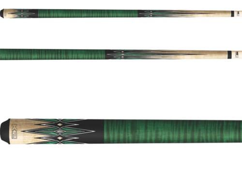 K2 POOL CUE KL180 Gloss Birdseye, Floating Green/Black Points, Wrapless