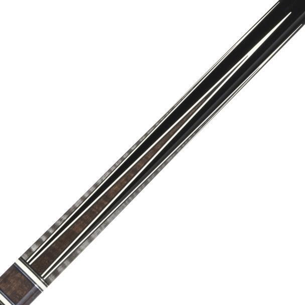 K2 POOL CUE KL190 Gloss Black, Rosewood, Snakewood Point Design, Brown Embossed